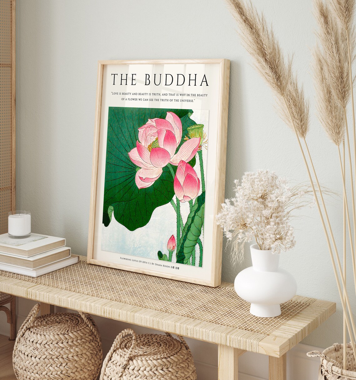 Buddhist Japanese Spiritual Floral Art Print - Image 2