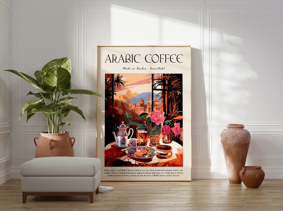 Arabic Coffee Retro Kitchen Wall Art Print - Image 2