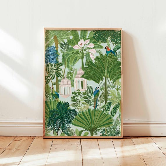 Tropical Poster Botanical Nature Prints Jungle Wall Art Posters Leaves Decor Green Plant Print Exotic Gift
