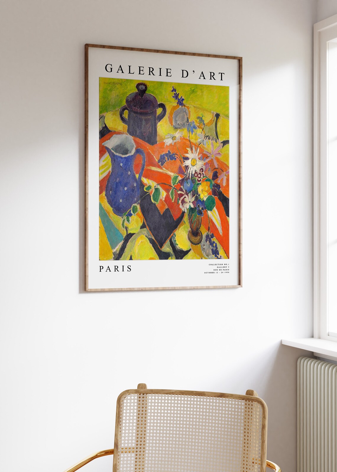 French Blue Jug Still Life Galerie dArt Paris Exhibition Poster - Image 2
