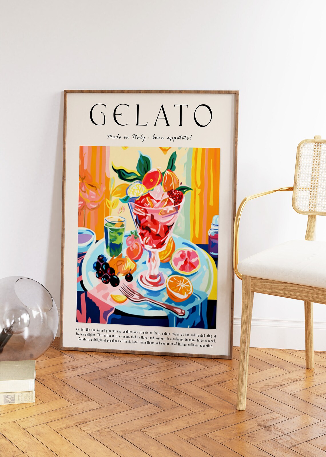 Italian Gelato Poster, Dessert Food Art Print - Image 2