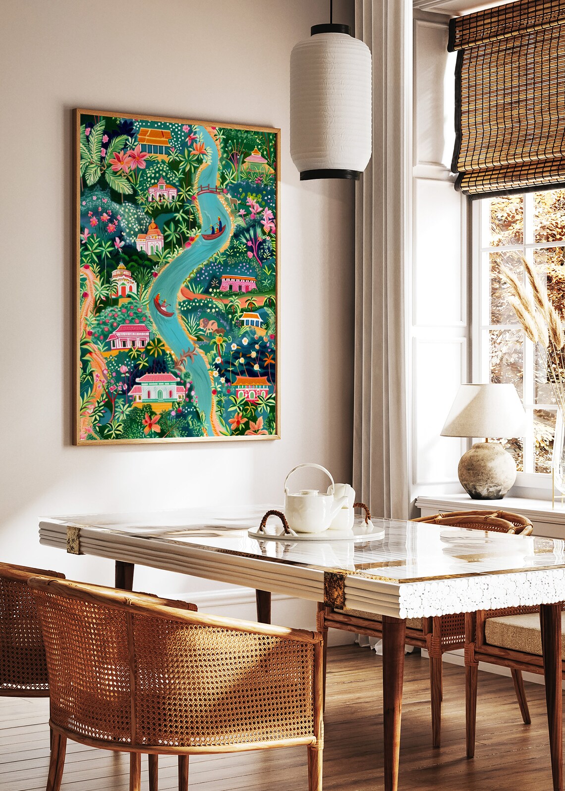 Indian Pichwai Floral Poster, Traditional Decor Art Print - Image 2