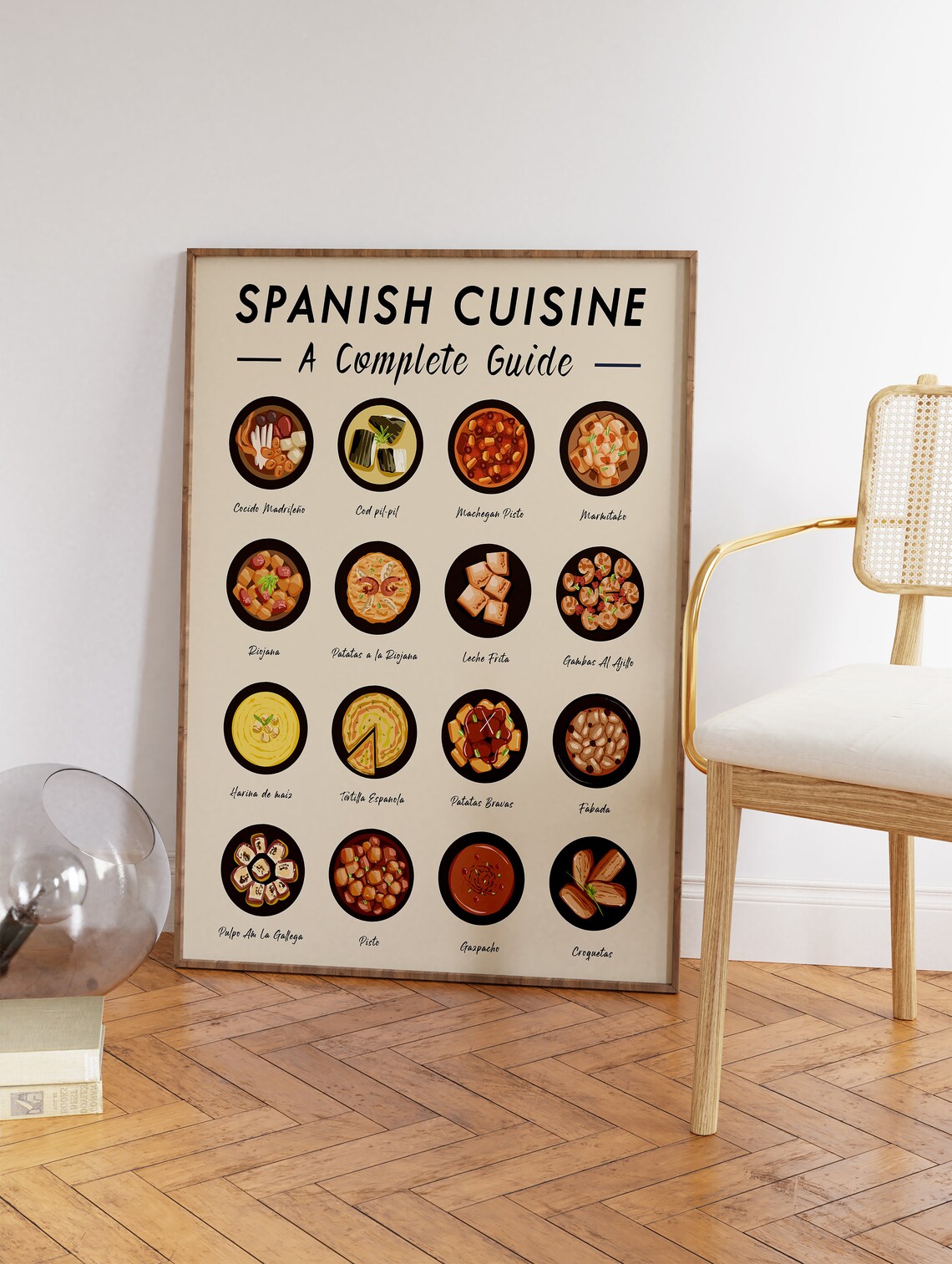 Spanish Food Art Print, Retro Kitchen Decor - Image 3