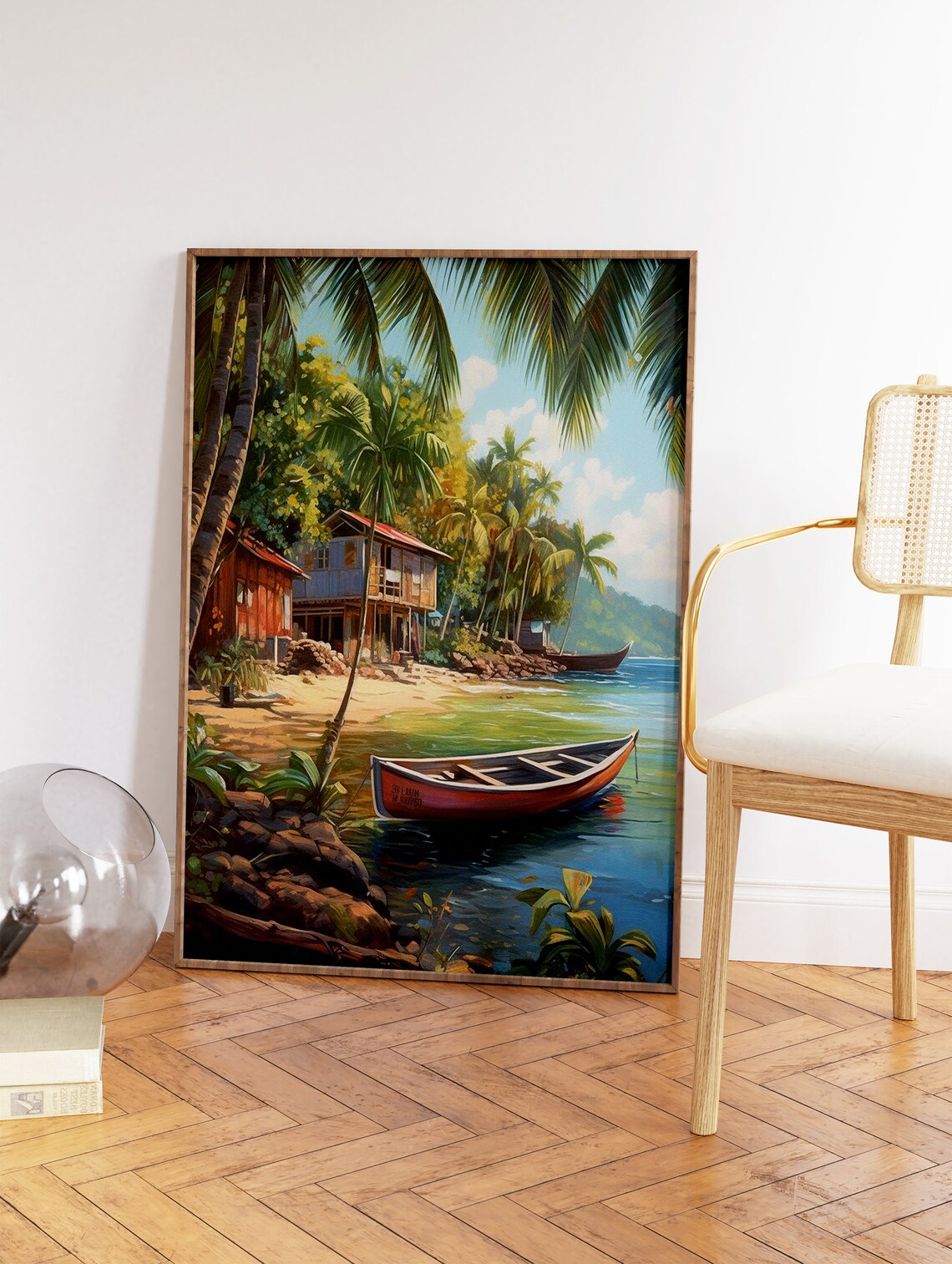 Caribbean Tropical Floral Travel Poster, Scenery Art Print - Image 2
