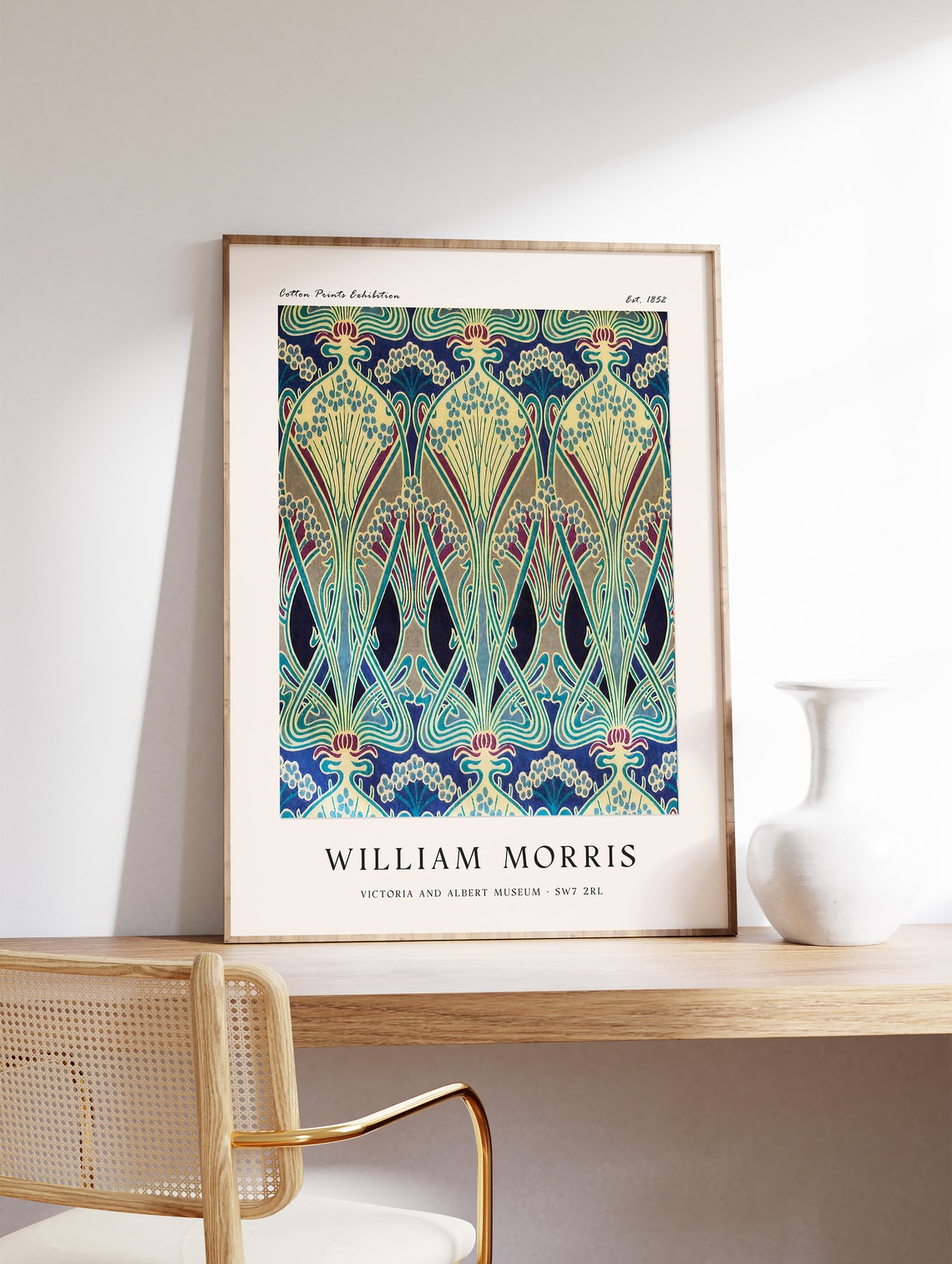William Morris Style Botanical Exhibition Floral Pattern Poster - Image 3