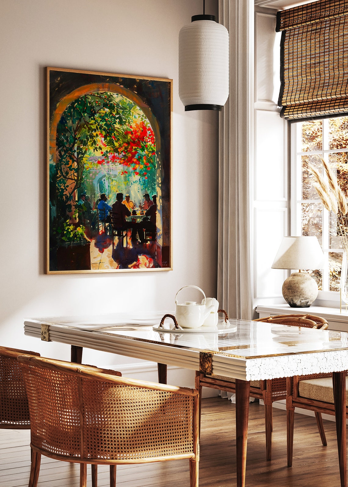 Shisha Hookah Bar Arched Courtyard Middle Eastern Cafe Art Poster - Image 2