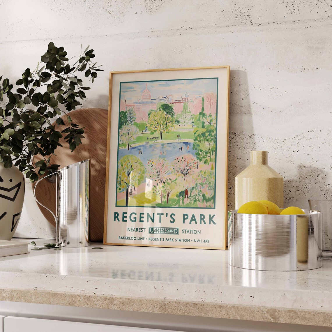 Regents Park London Vintage Underground Travel Poster Great Gift - Image 2