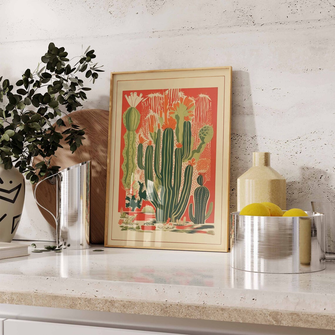 Vintage Mexican Cactus Poster, Traditional Latin Decor - Image 2