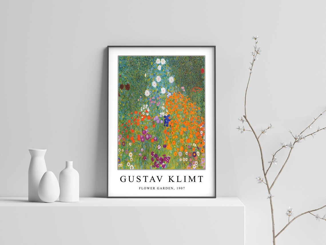 Gustav Klimt Flower Garden Art Nouveau Poster Print - Image 2