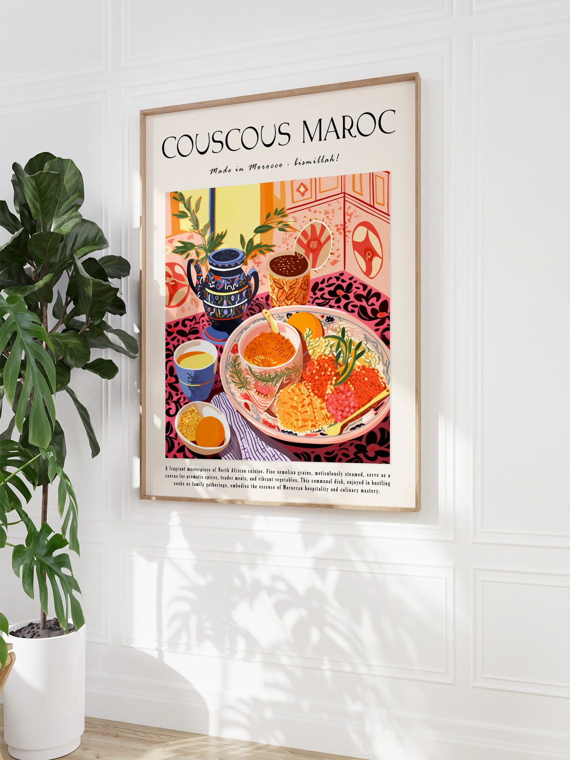 Couscous Maroc Made In Morocco Bismillah Kitchen Art Poster Gift - Image 3