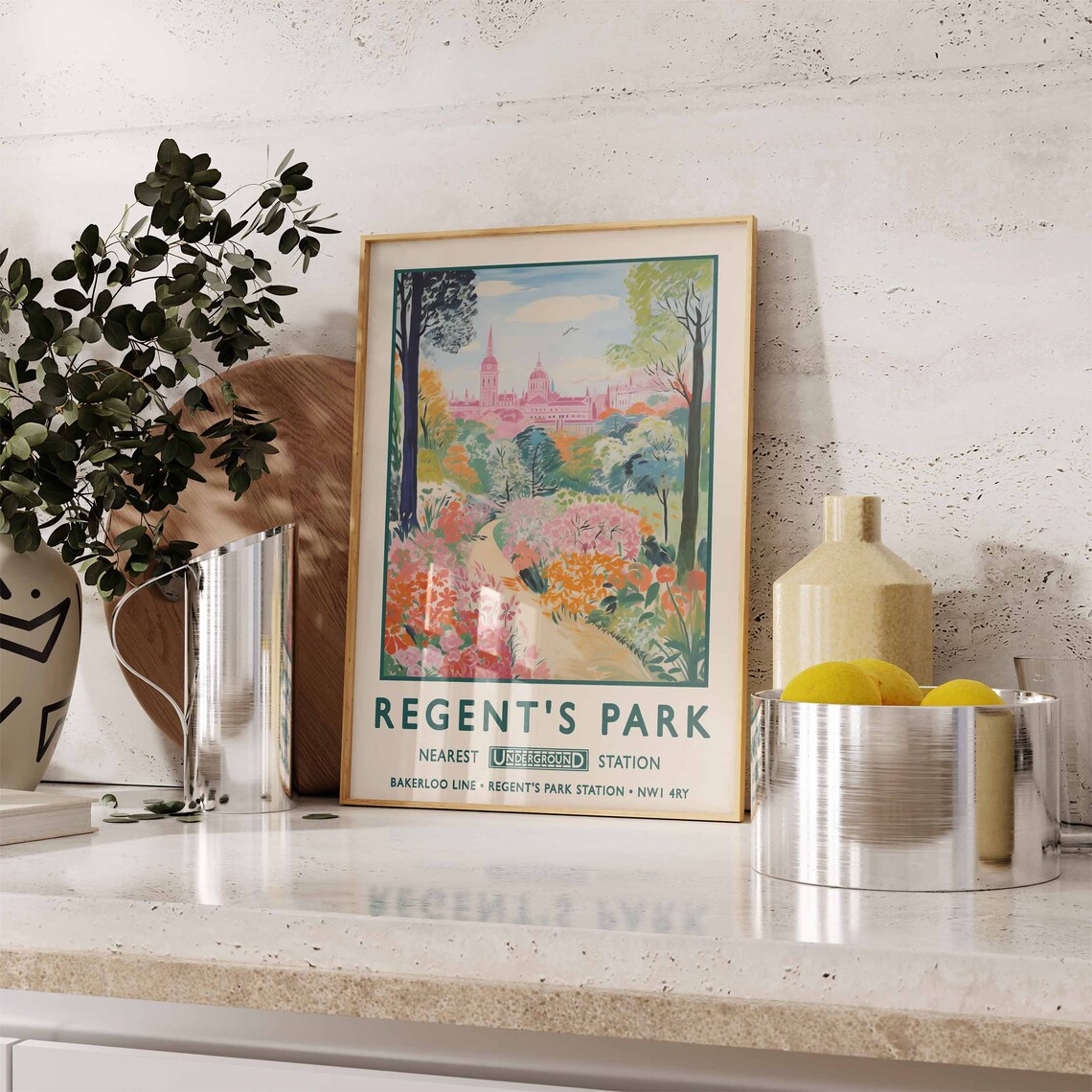 Regents Park London Botanical Gardens Vintage Art Print - Image 2