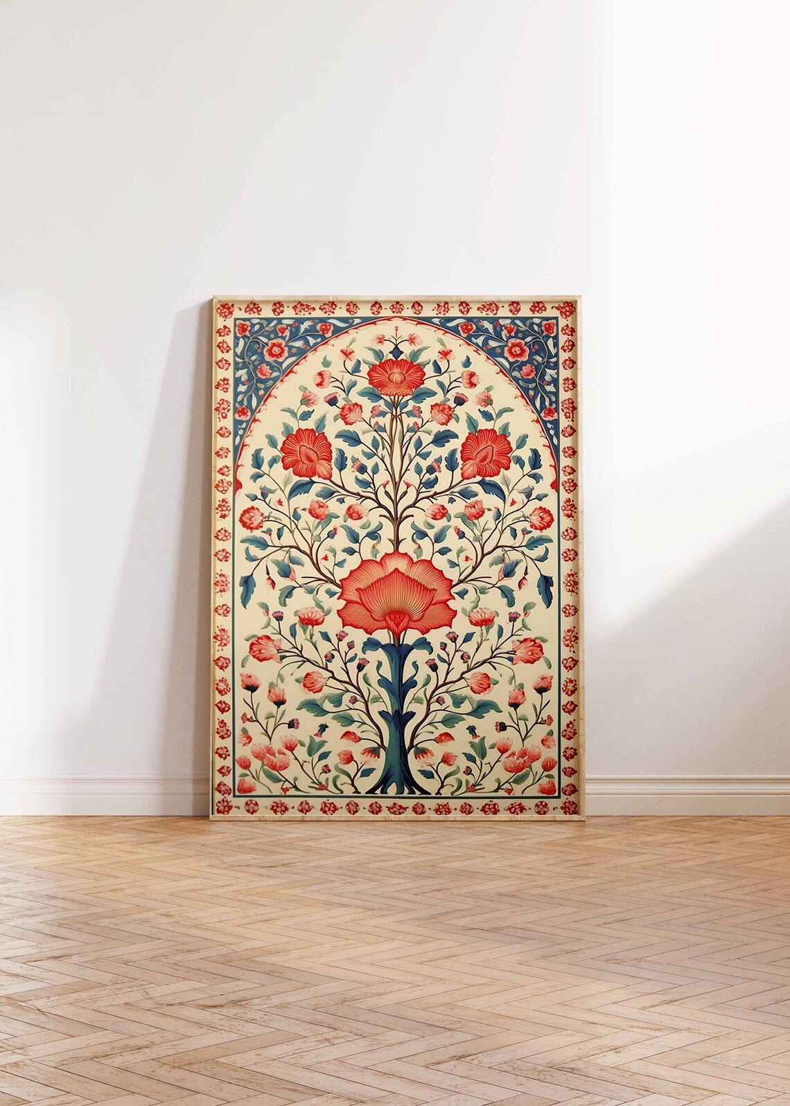 Indian Floral Tree of Life Mughal Vintage Botanical Art Print - Image 3