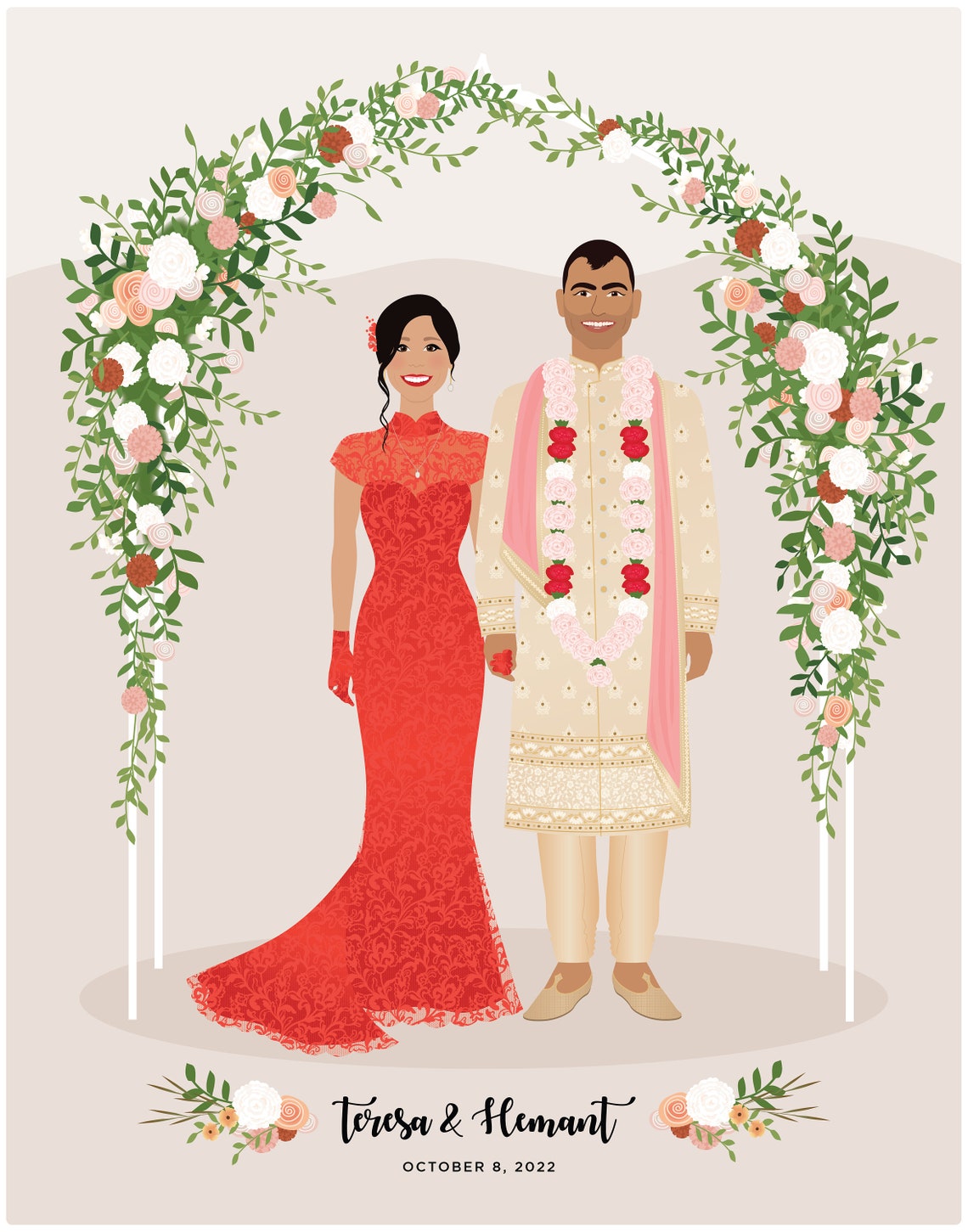 Wedding Couple, Personalized Drawing - Image 4