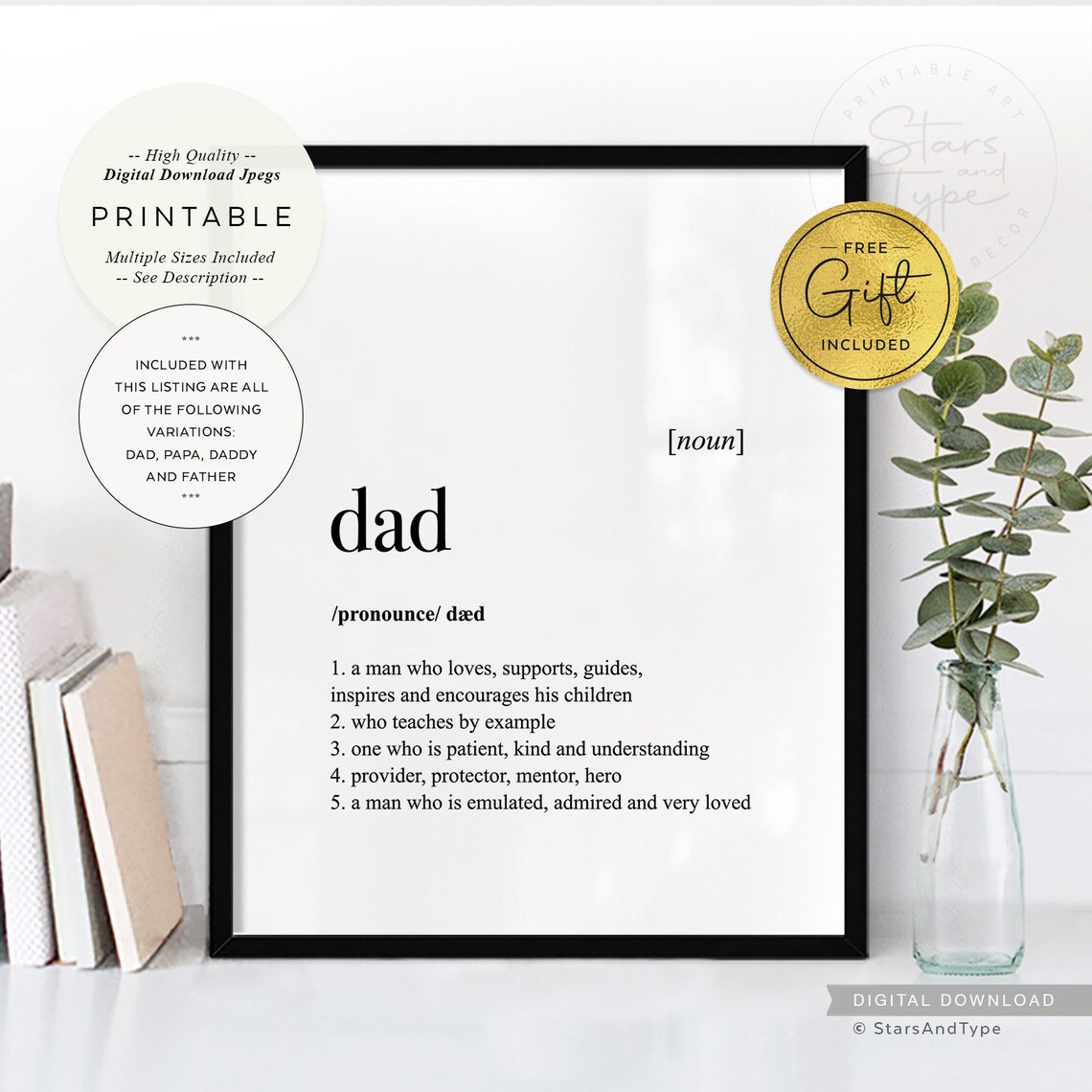 Dad Definition Quote Art Print, Fathers Day Gift - Image 5