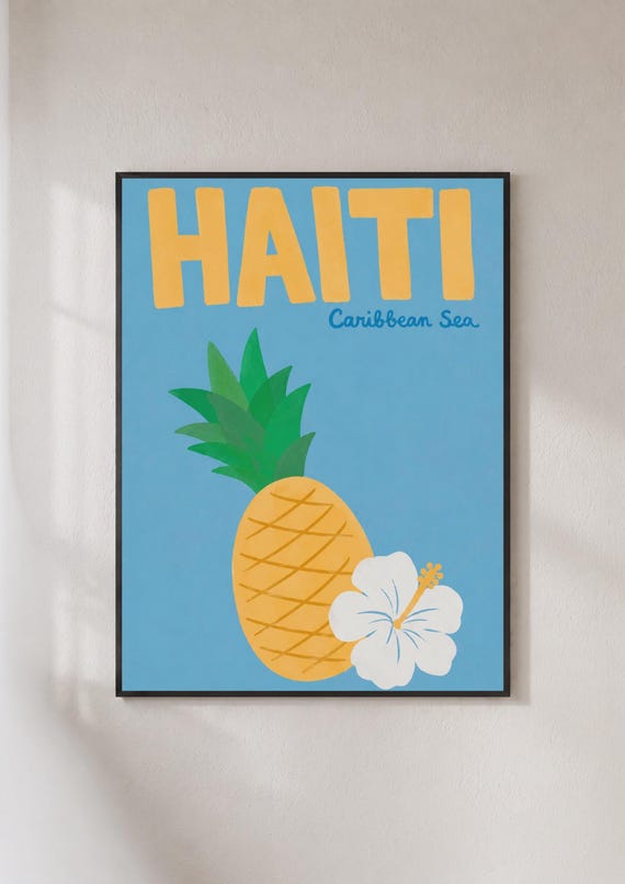 Haiti Caribbean Sea Travel Poster, Tropical Poster