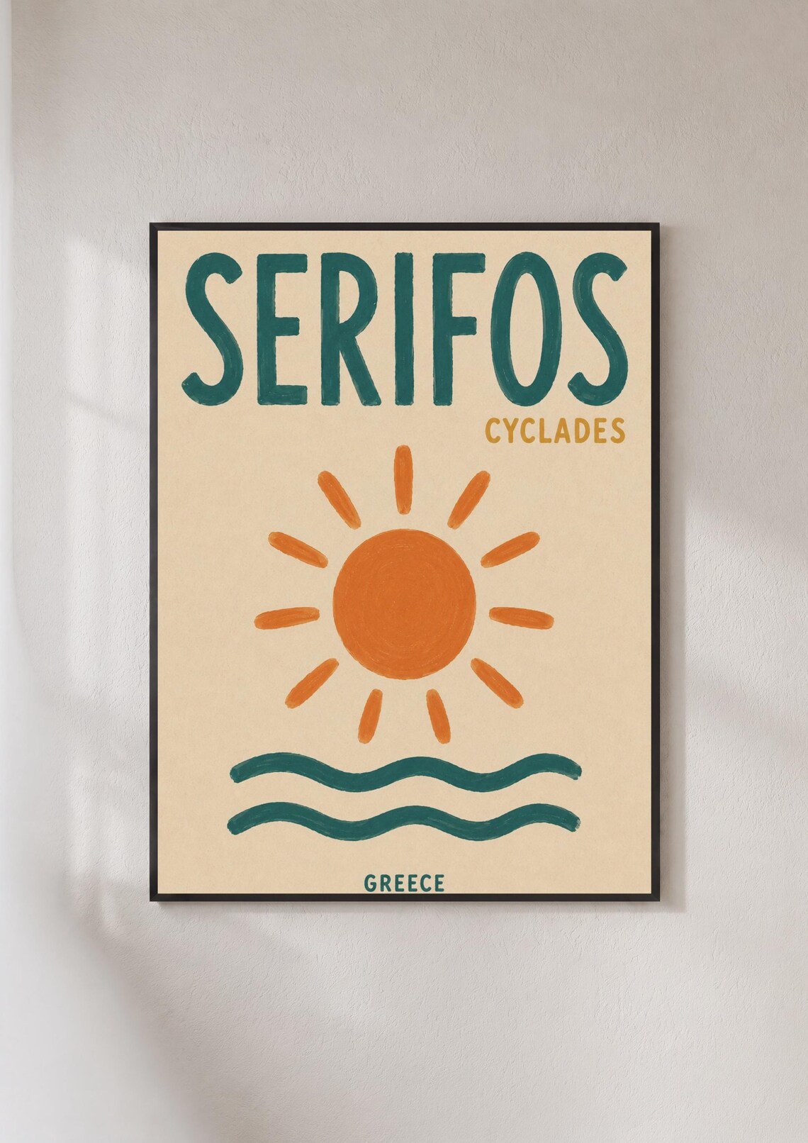Serifos Greece Retro Travel Poster
