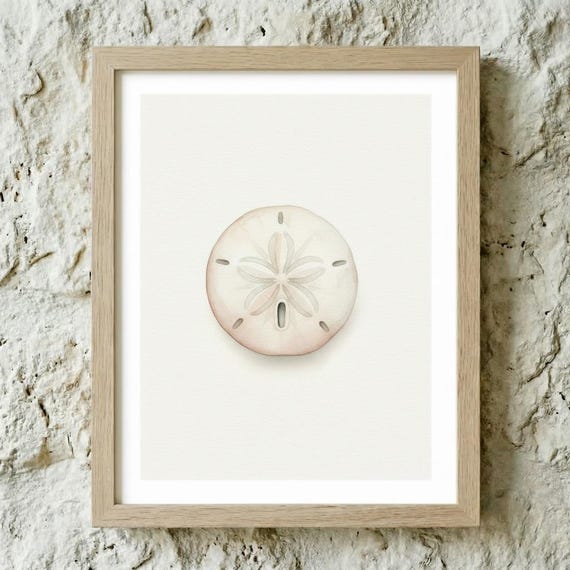 Sand Dollar Print Coastal Wall Art Minimal Beach Decor Poster