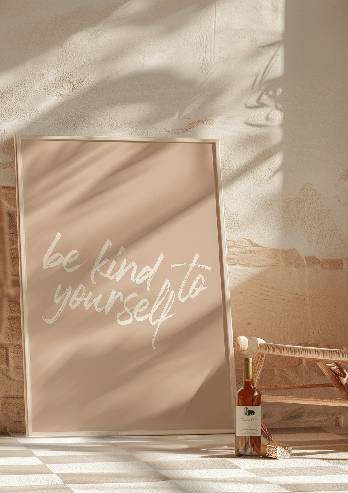 Be Kind to Yourself Brush Script Blush Pink Affirmation Poster - Image 2