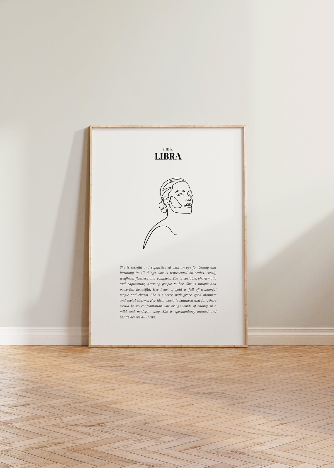 She Is Libra Horoscope Zodiac Wall Art Print