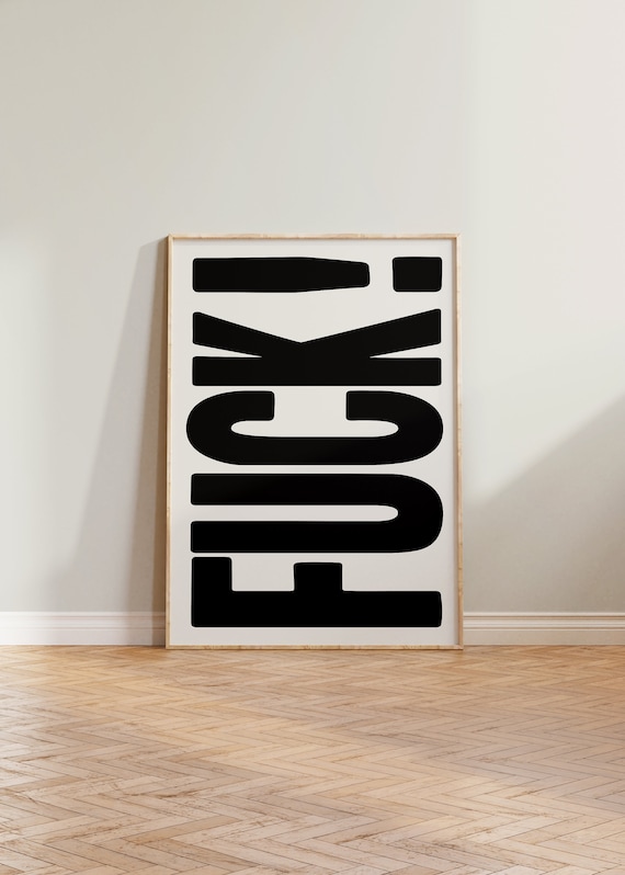 Bold Swear Typography Poster, Retro Eclectic