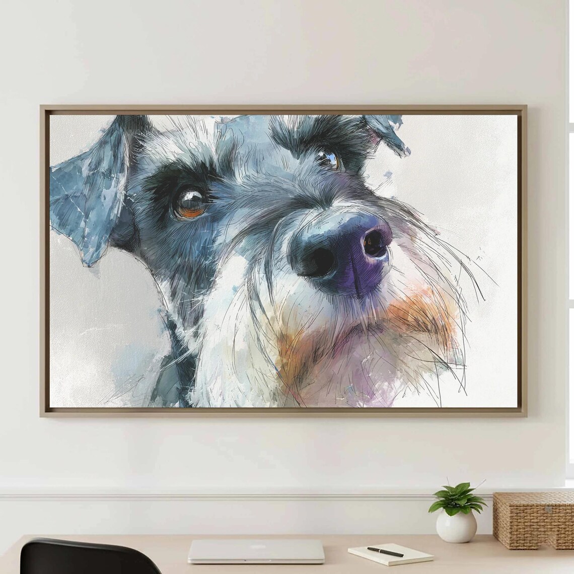 Miniature Schnauzer Watercolor Dog Art Print