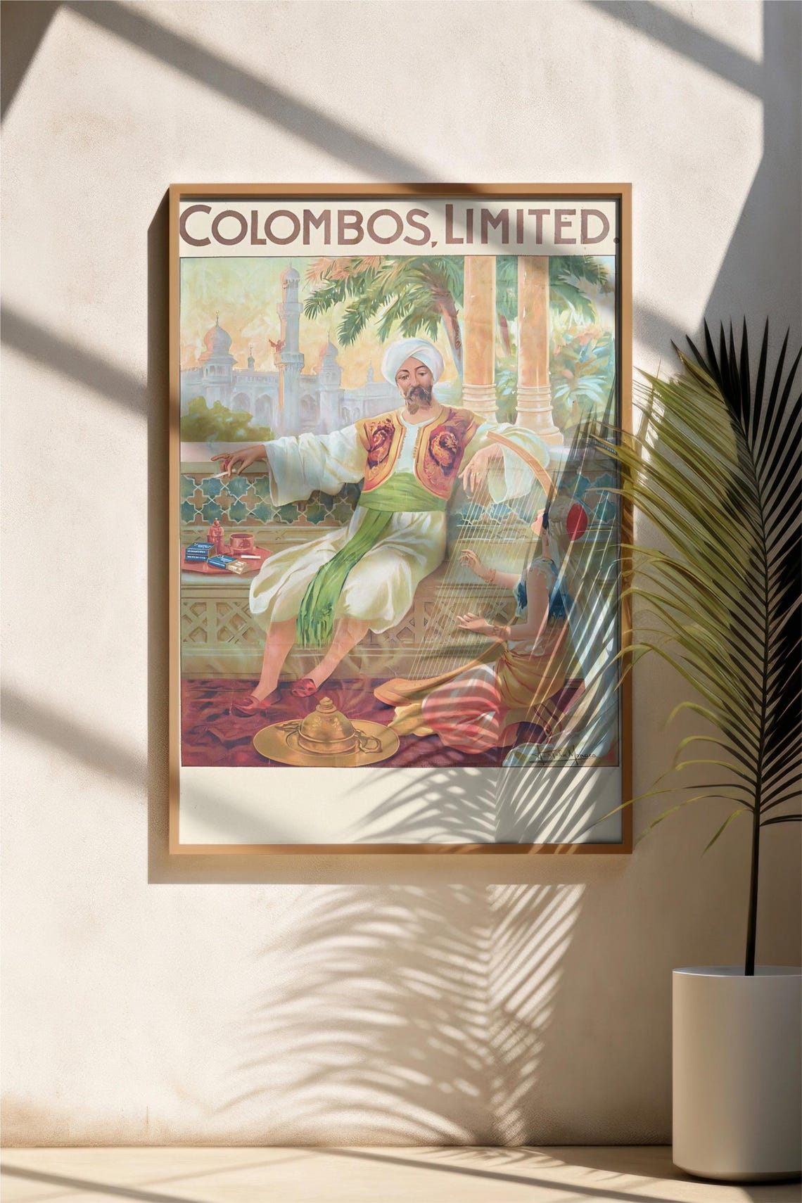 Colombos Limited Vintage Oriental Advertisement Poster Art Deco Style