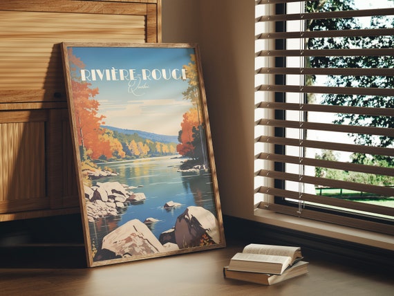 Print Rouge River Laurentides Summer Canoe Exploration Nature Poster Hiking Adventure Canadian Wilderness Wall Decor