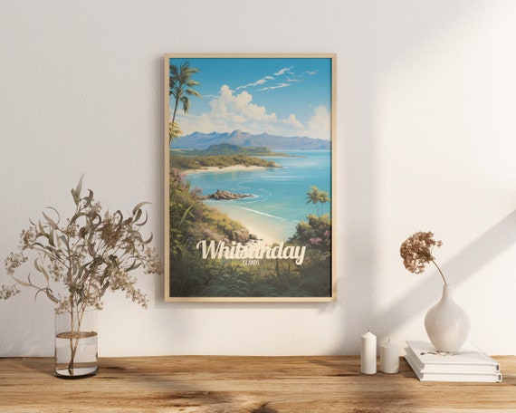 Poster Whitsunday Islands Print Queensland Australia Travel Scenic Coastal Views Art Wall Decor Adventure Gifts