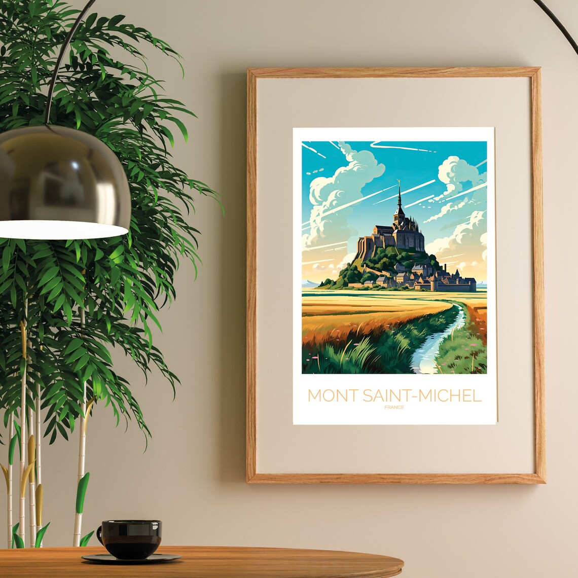 Mont Saint-Michel France Gold Tidal Island Abbey Bay View Poster - Image 2