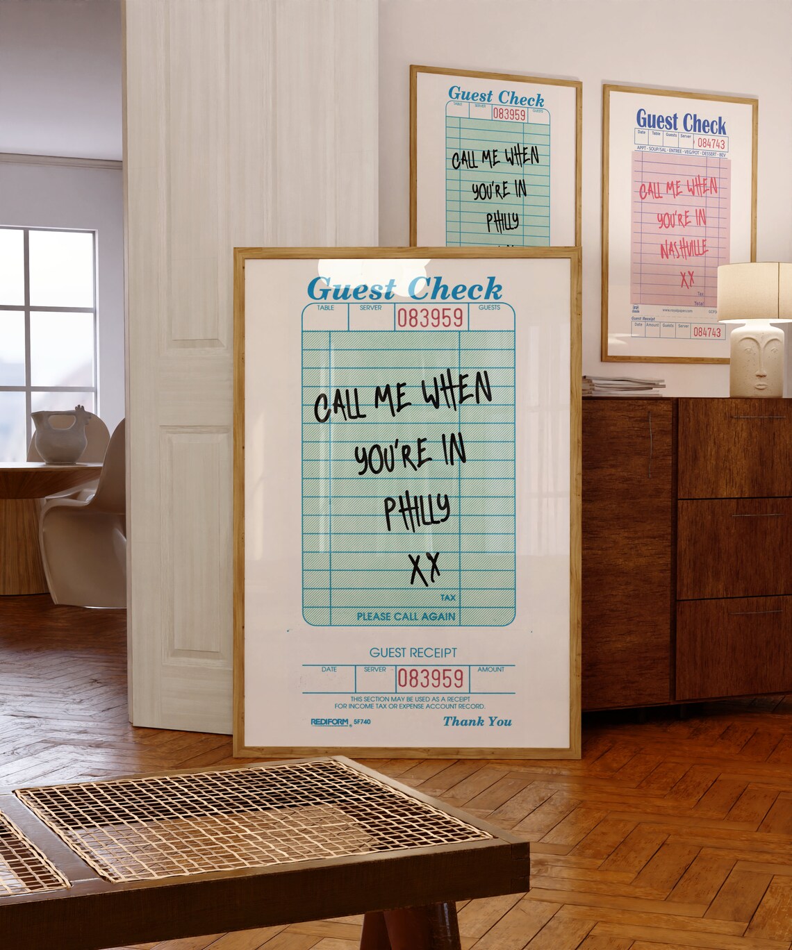 Call Me When You're In Philly Guest Check Receipt City Poster - Image 2