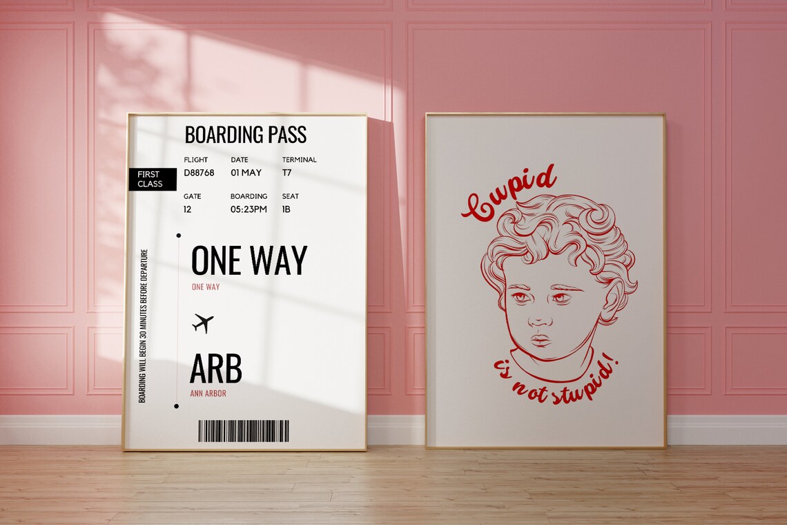 Ann Arbor Michigan Boarding Pass Ticket One Way Travel Art Poster - Image 2