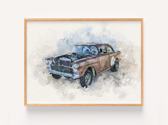 Gift For Dad Custom Car Paint Personalised Gifts For Men Fathers Day Ideas Car Portrait Watercolour Car Drawing Fathers Day Gift