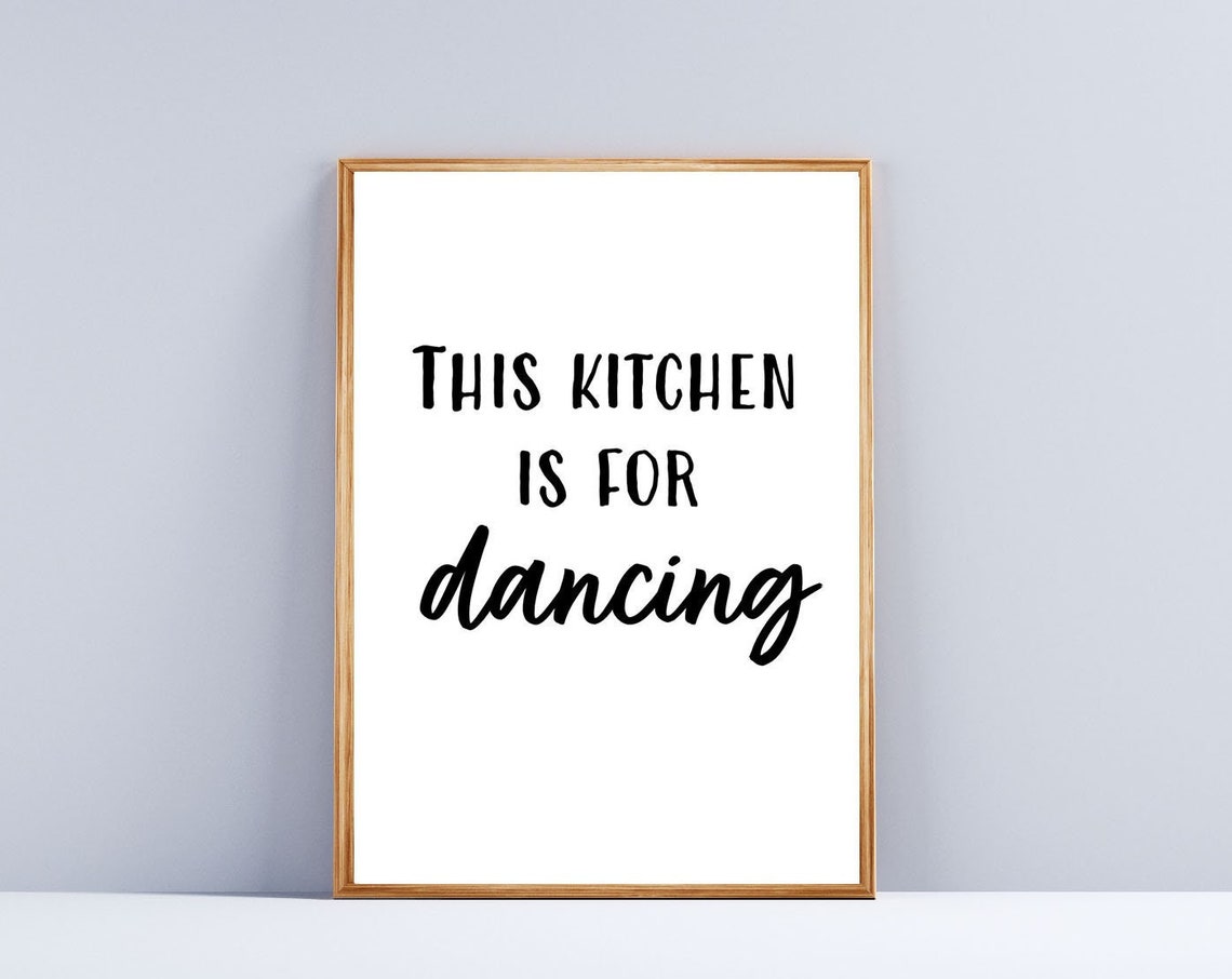 This Kitchen Is For Dancing Red Fun Kitchen Quote Wall Decor Poster - Image 3
