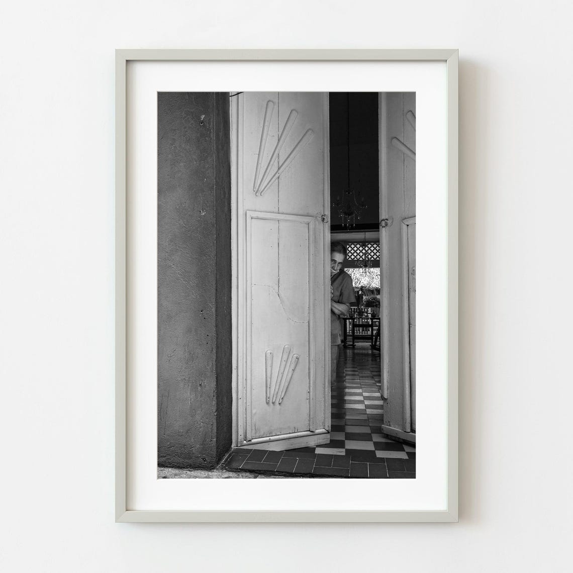 Columbian Lady Closing The Door Wall Art