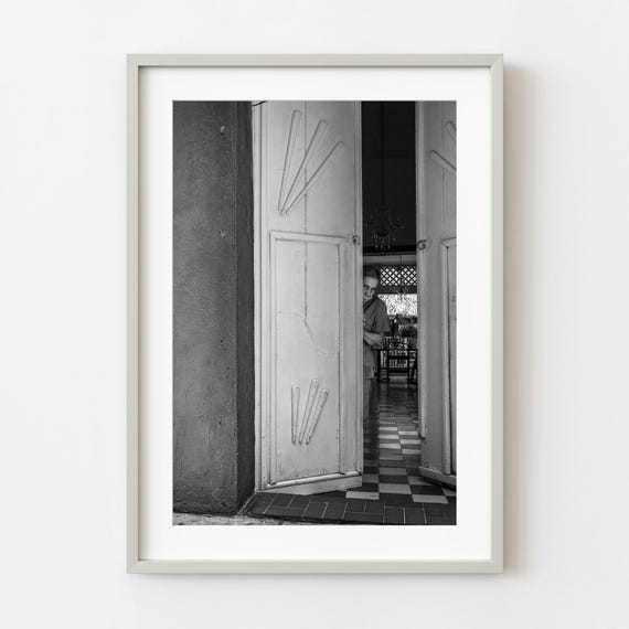 Columbian Lady Closing The Door Wall Art