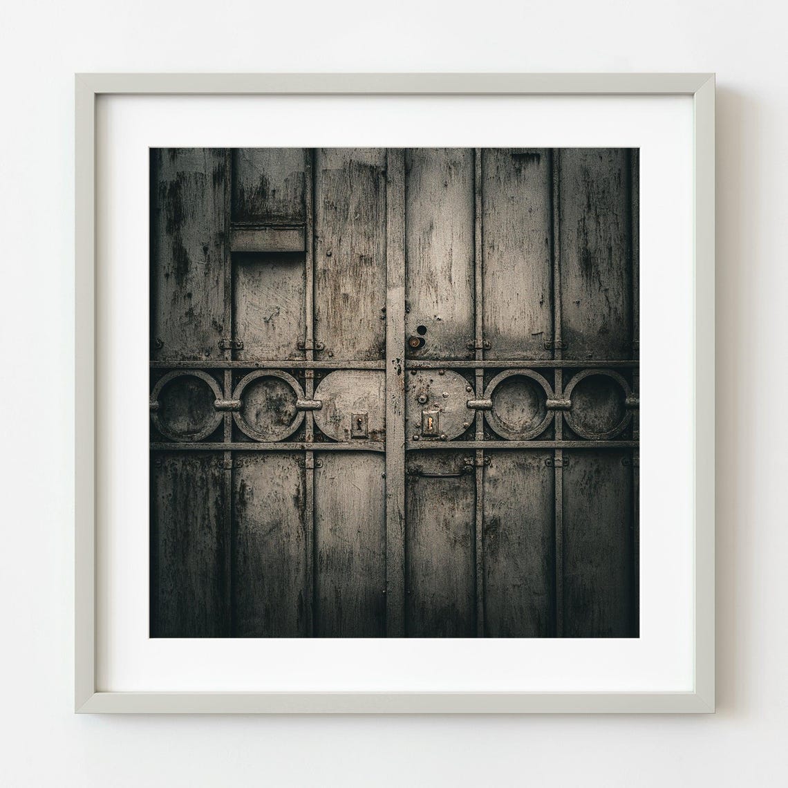 Weathered Wooden Gate Old Door Rustic Texture Photography Poster