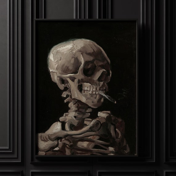 Skeleton Art Vintage Print Spooky Decor Vintage Wall Art Dark Academia Print Skeleton Decor Moody Halloween Art Vintage Halloween Print
