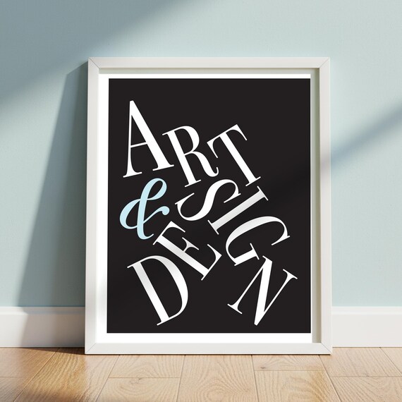 Art and Design Typography Poster Bold Black Lettering Graphic