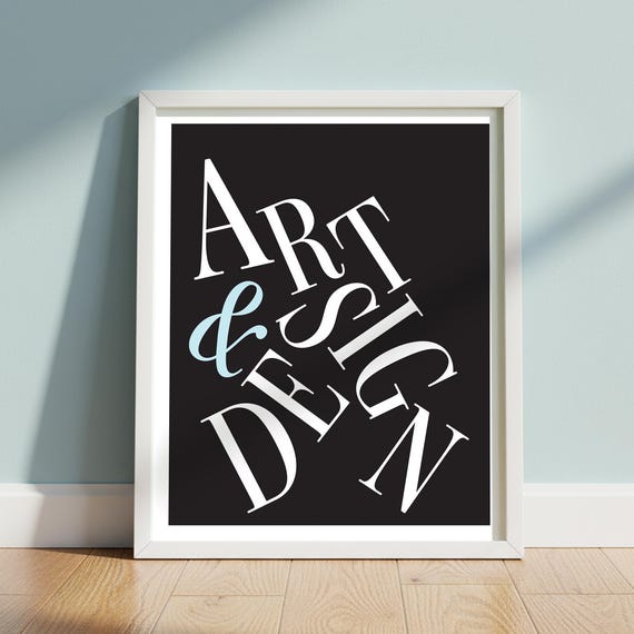 Art Design Jumbled Typography Study Black Background Print