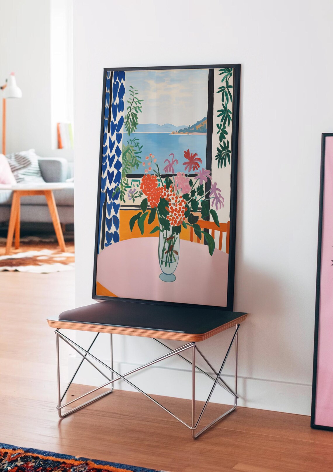 Matisse-Inspired Flowers by the Sea Art Print - Image 4