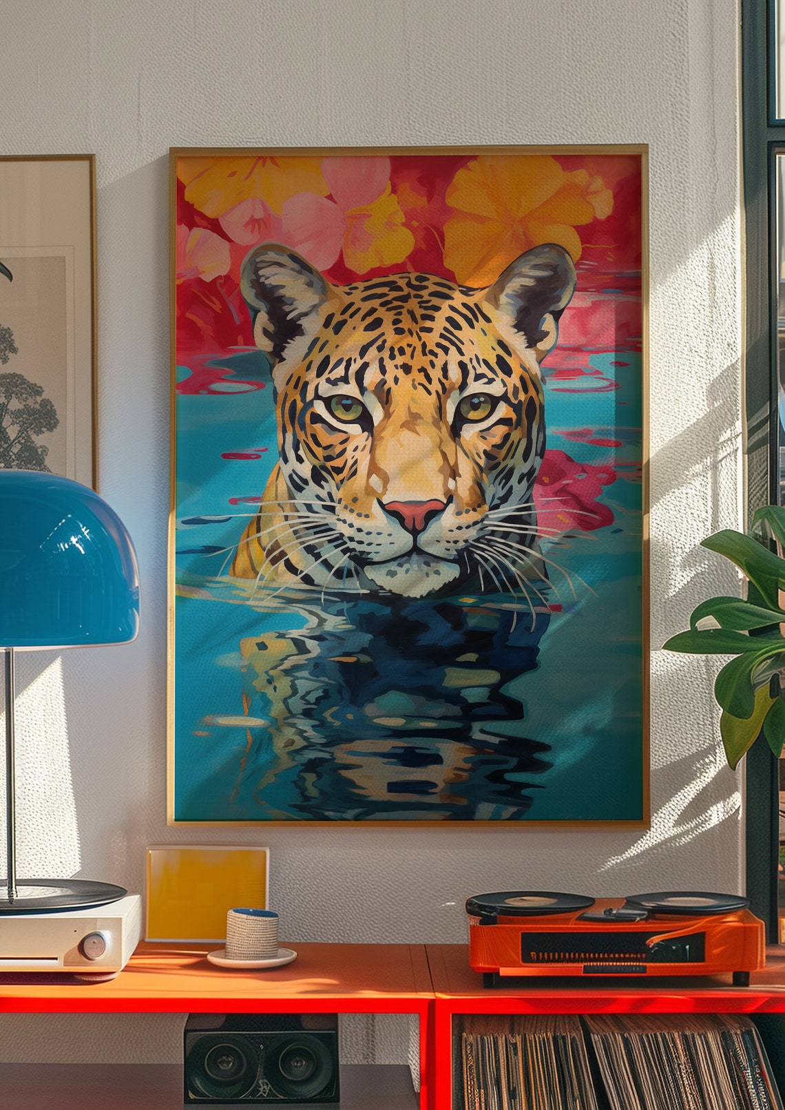 Tiger Poster Bathroom Wall Art Trendy Decor Maximalist Decor Dopamine Art Dorm Decor Preppy Wall Art Tiger Art Print Kitchen Poster - Image 2