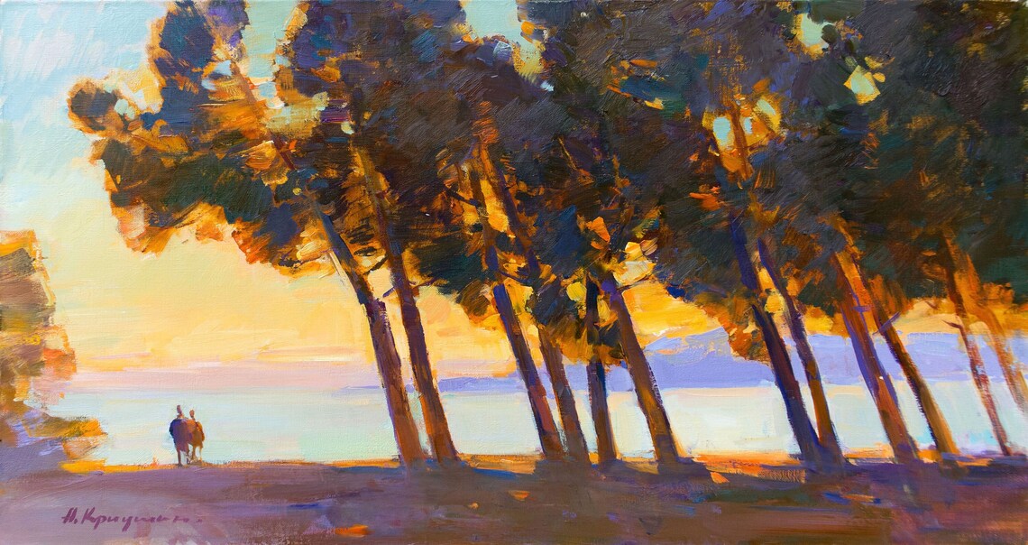 Golden Evening On The Seashore, Oil Painting - Image 3