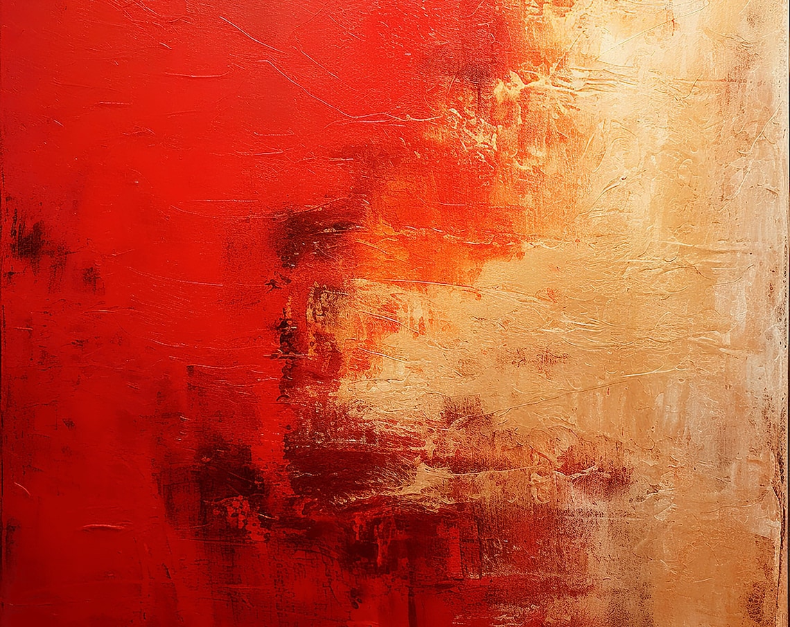Original Abstract Painting With Gold Leaf Accents - Image 3