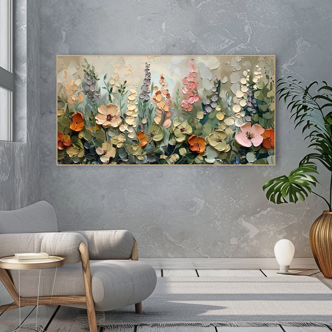 Textured Wildflower Abstract Art Print, Modern Botanical - Image 3