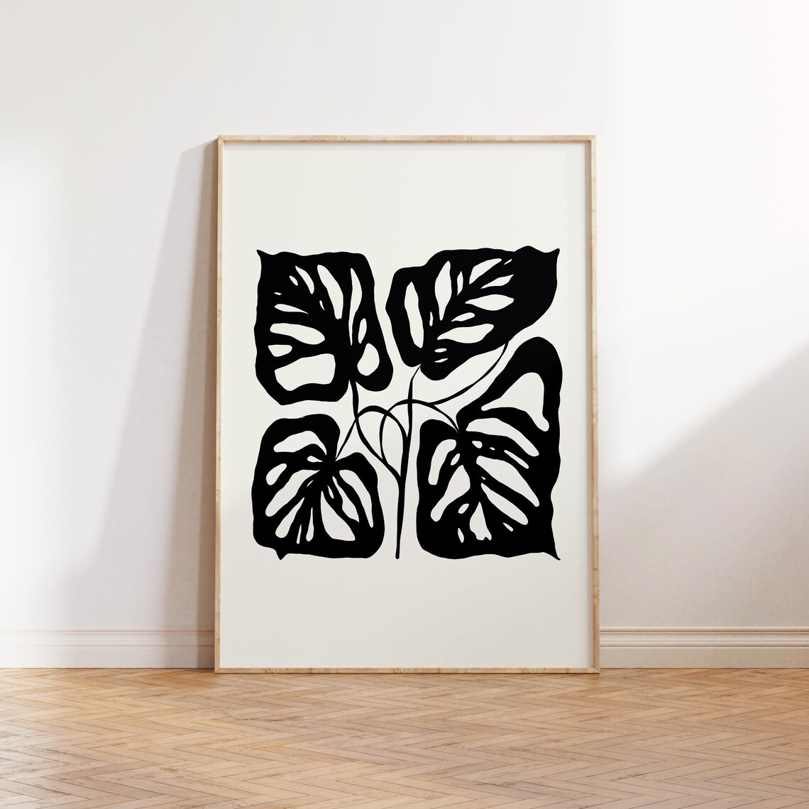 Dark Flowers Black-And-White Floral Art Print