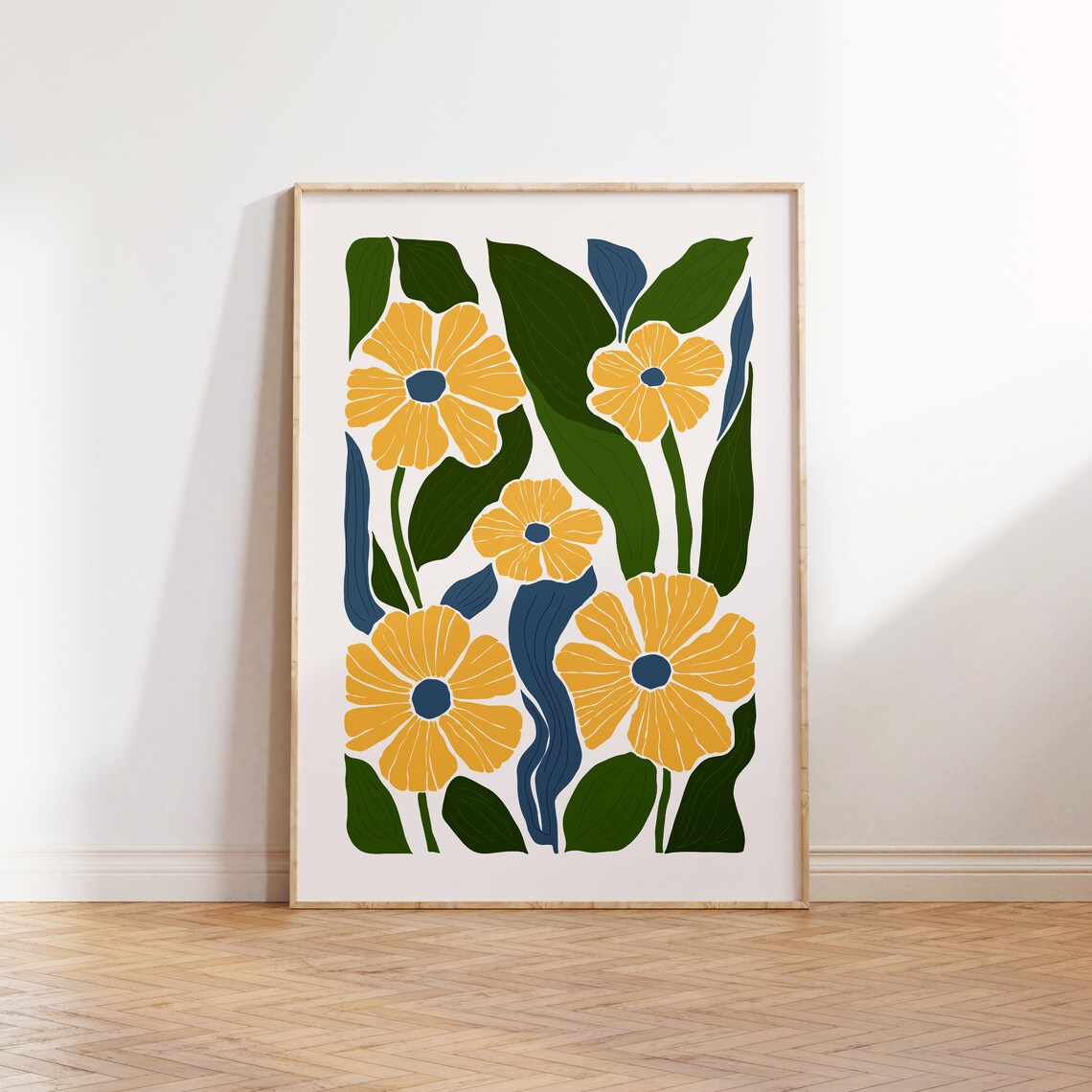 Eclectic Flowers Abstract Botanical Wall Art Print