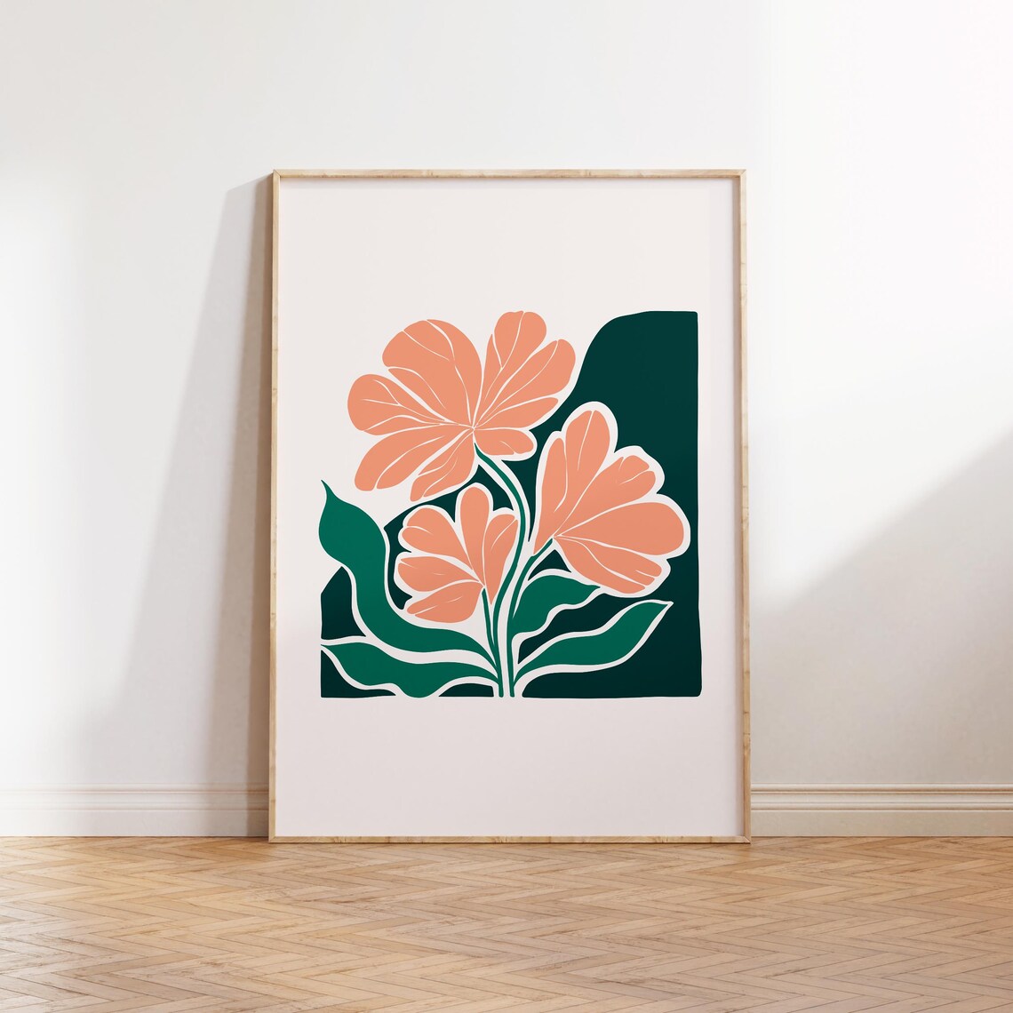 Eclectic Flowers Art Poster, Abstract Floral Print