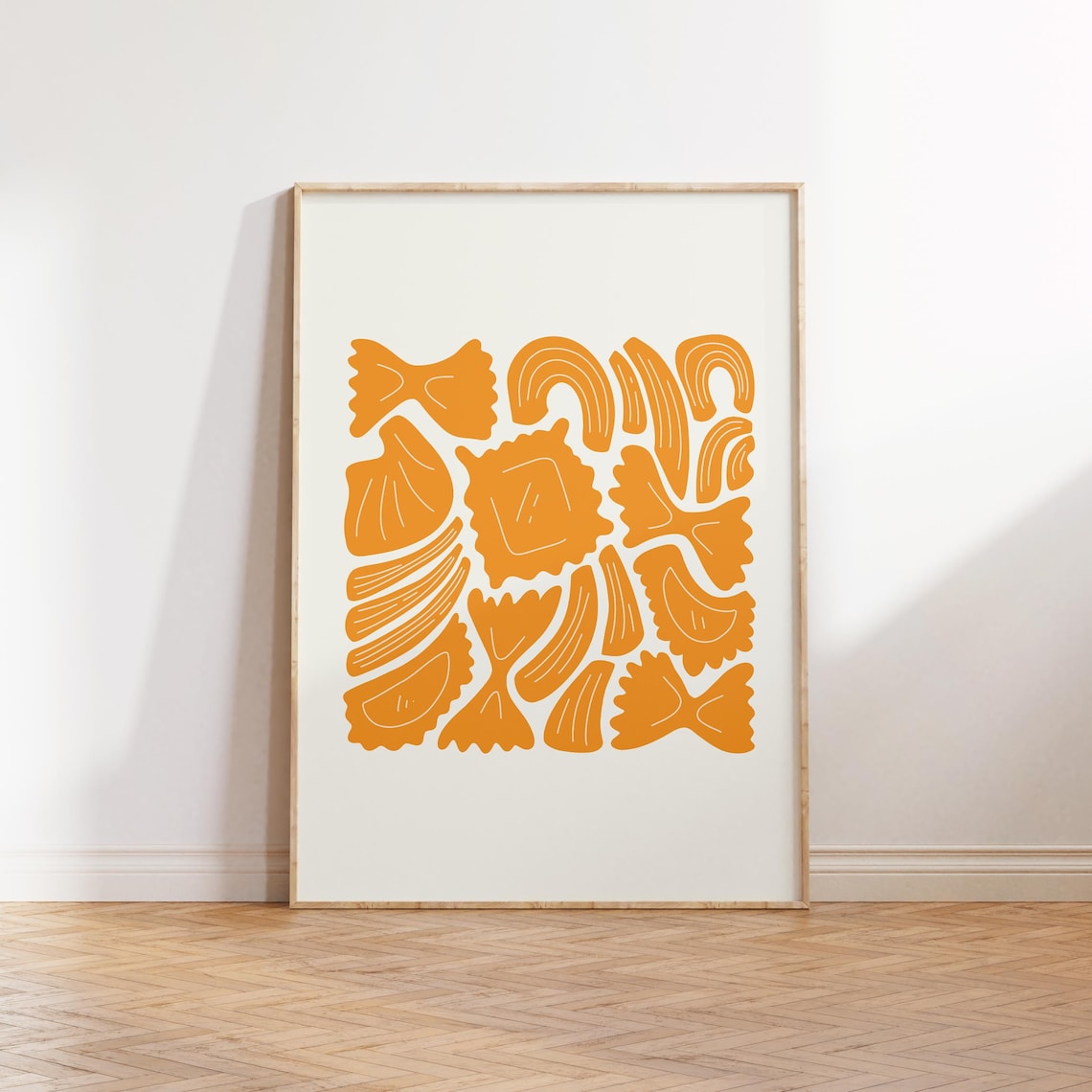 Pasta Food Art Poster, Italian Kitchen Wall Art