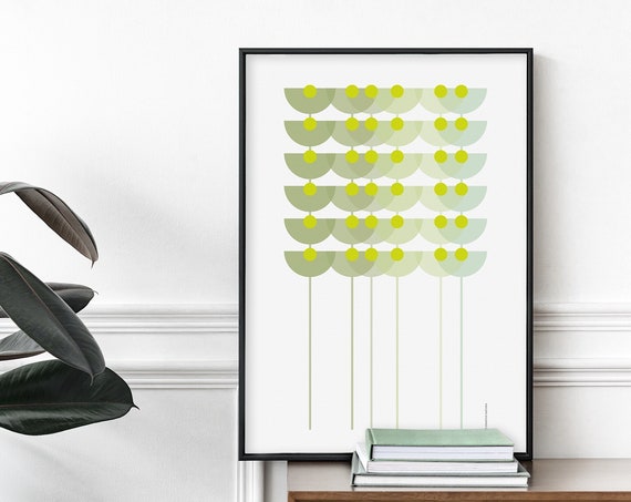 Geometric Flower Art Print Modern Floral Art Geometric Floral Print Minimalist Botanical Art Minimalist Decor Nature Wall Art Print