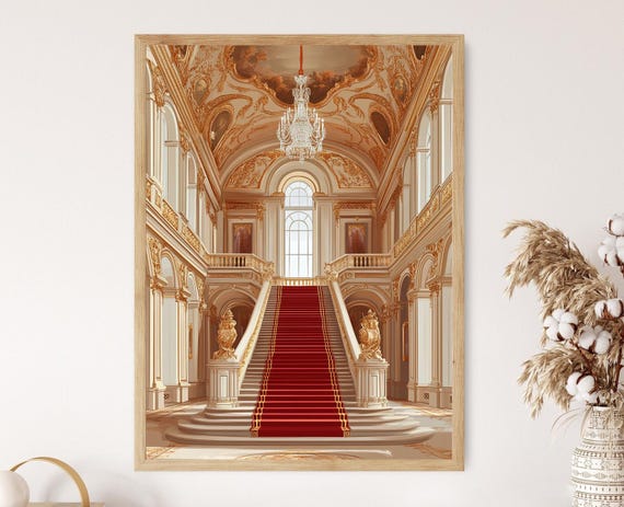 Dolmabahe Palace Art Print Turkish Grand Hall Historic Ottoman Decor